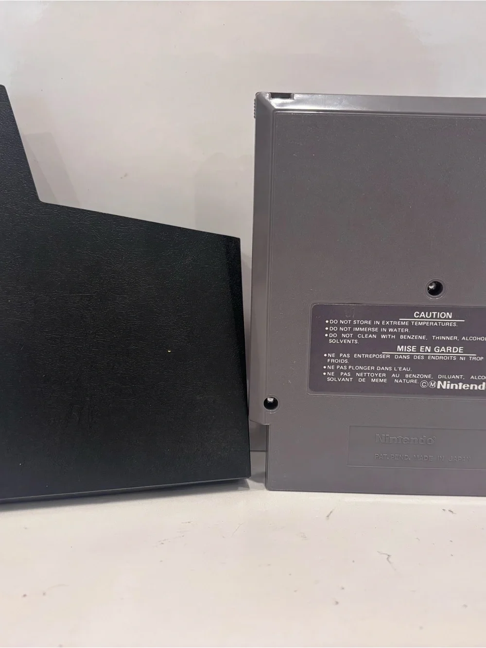 Nintendo Tetris NES Cartridge in Gray with Black Sleeve